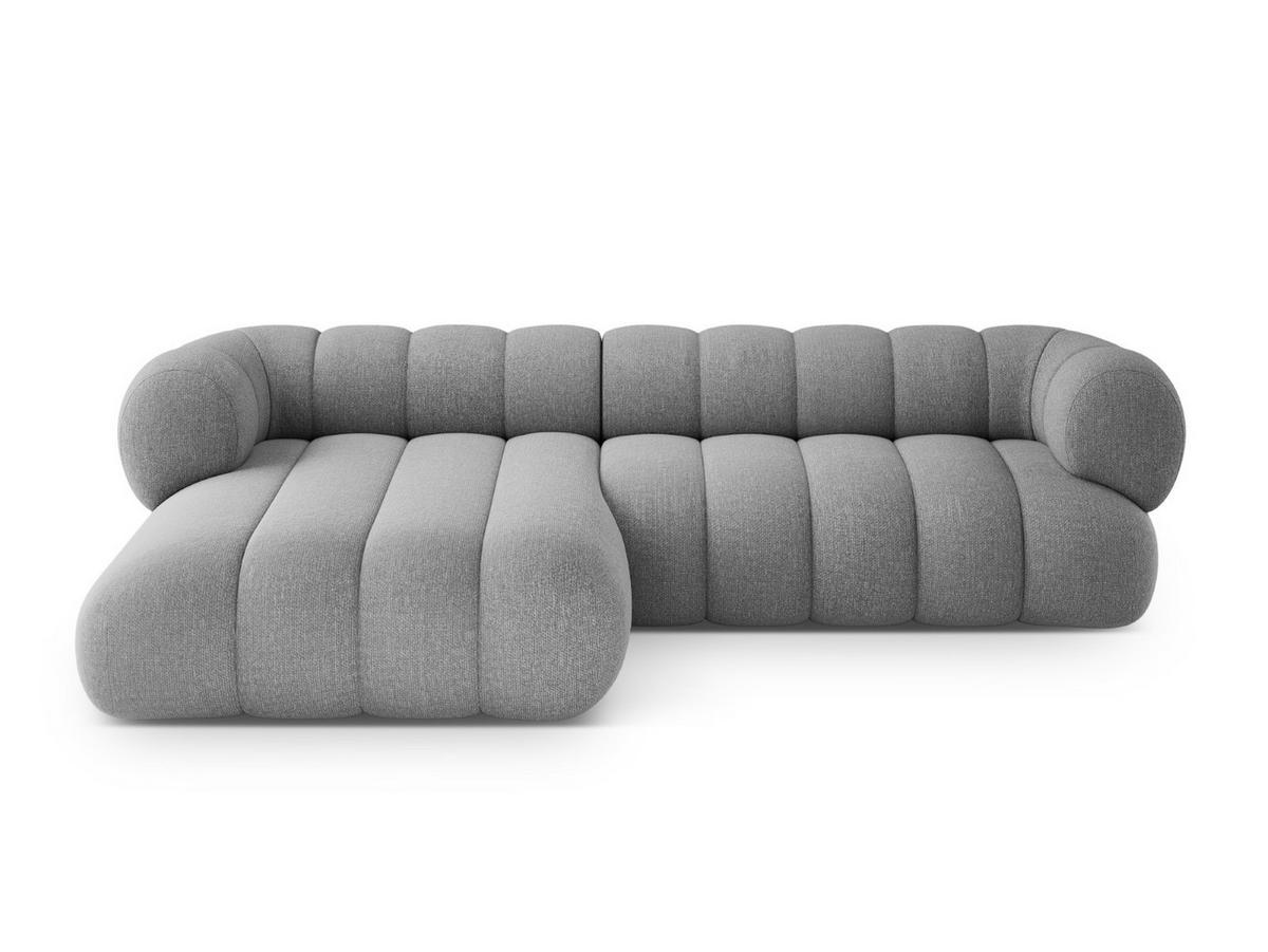 ECKSOFA Koge aus Chenille-Stoff hellgrau 5 Sitzplätze - Hellgrau, Textil (165/270cm) - Cosmopolitan Design
