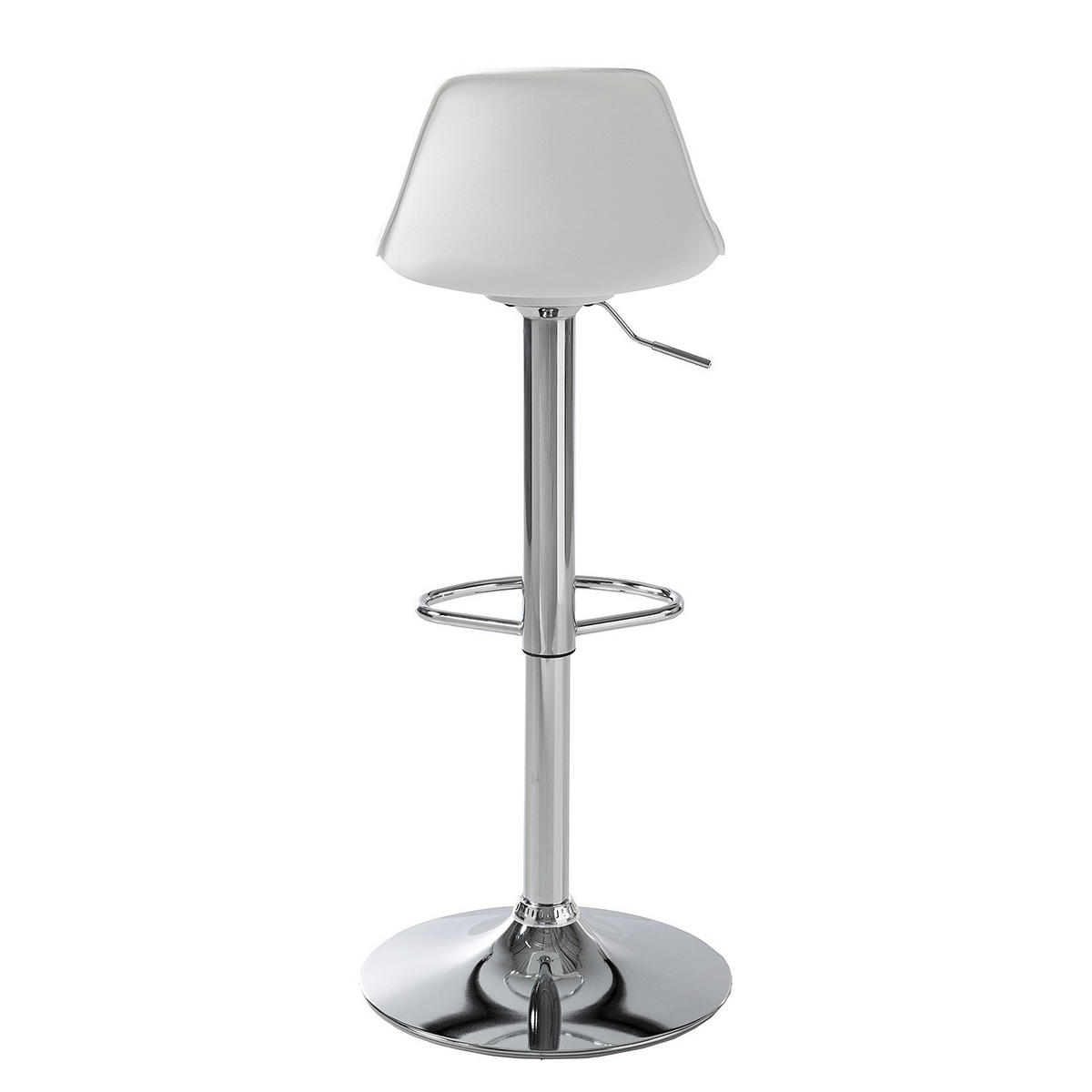 BARSTUHL - 2er-Set - Kunststoff / Edelstahl - Weiß, Kunststoff/Metall (39/83/40cm) - home24