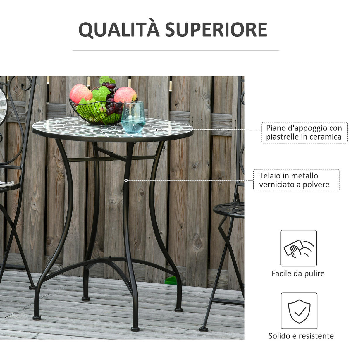 GARTENTISCH,GRAU, Schwarz,1 Stück - Grau, Metall (60/60/71cm) - GiPP