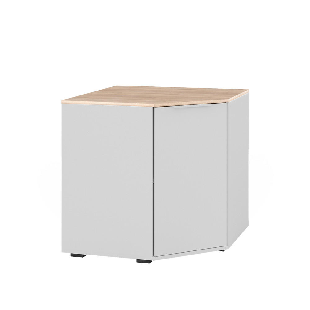 KOMMODE Betti Weiß/Sonoma 77.9 x 77.9 cm mit 1 Türen - Weiß/Sonoma Eiche, Holzwerkstoff (77.9/77.9/77.9cm) - Vicco