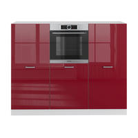 KÜCHENBLOCK R-Line Rot Hochglanz/Weiß 180 cm ohne Arbeitsplatte - Rot/Weiß, Holzwerkstoff (180/81.6/46cm) - Vicco