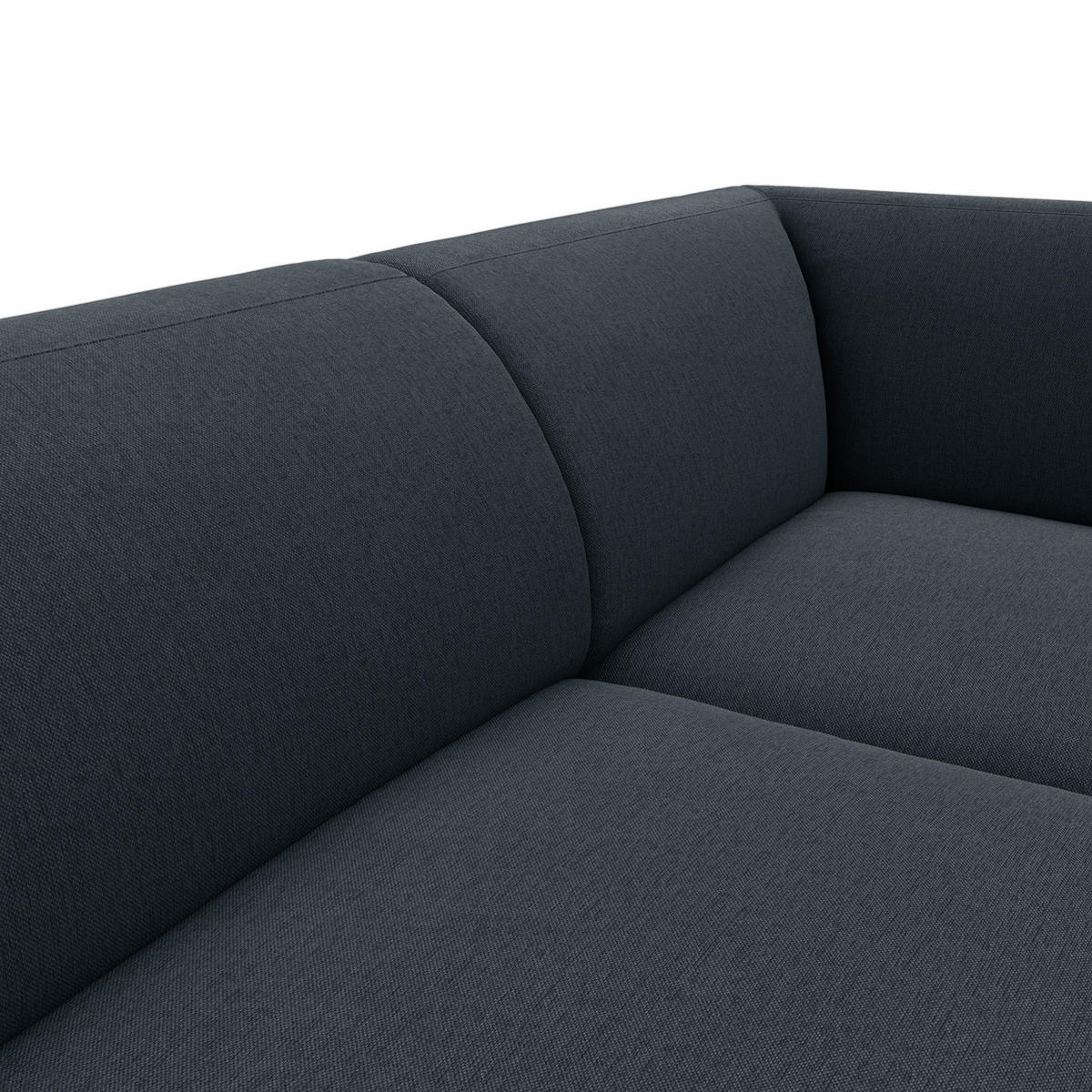 2,5-SITZER ECKSOFA mit Ottomane - Schwarz/Grau, Textil/Metall (252/205cm) - home24
