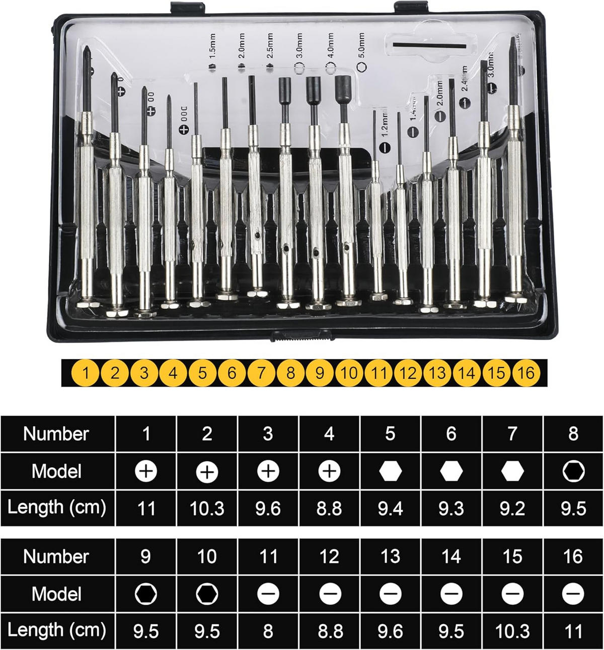 SCHRAUBENDREHER-SET – 16-in-1 – zur Reparatur von Brillen und Uhren - Silberfarben, Metall (13.5/21/1cm) - DCA