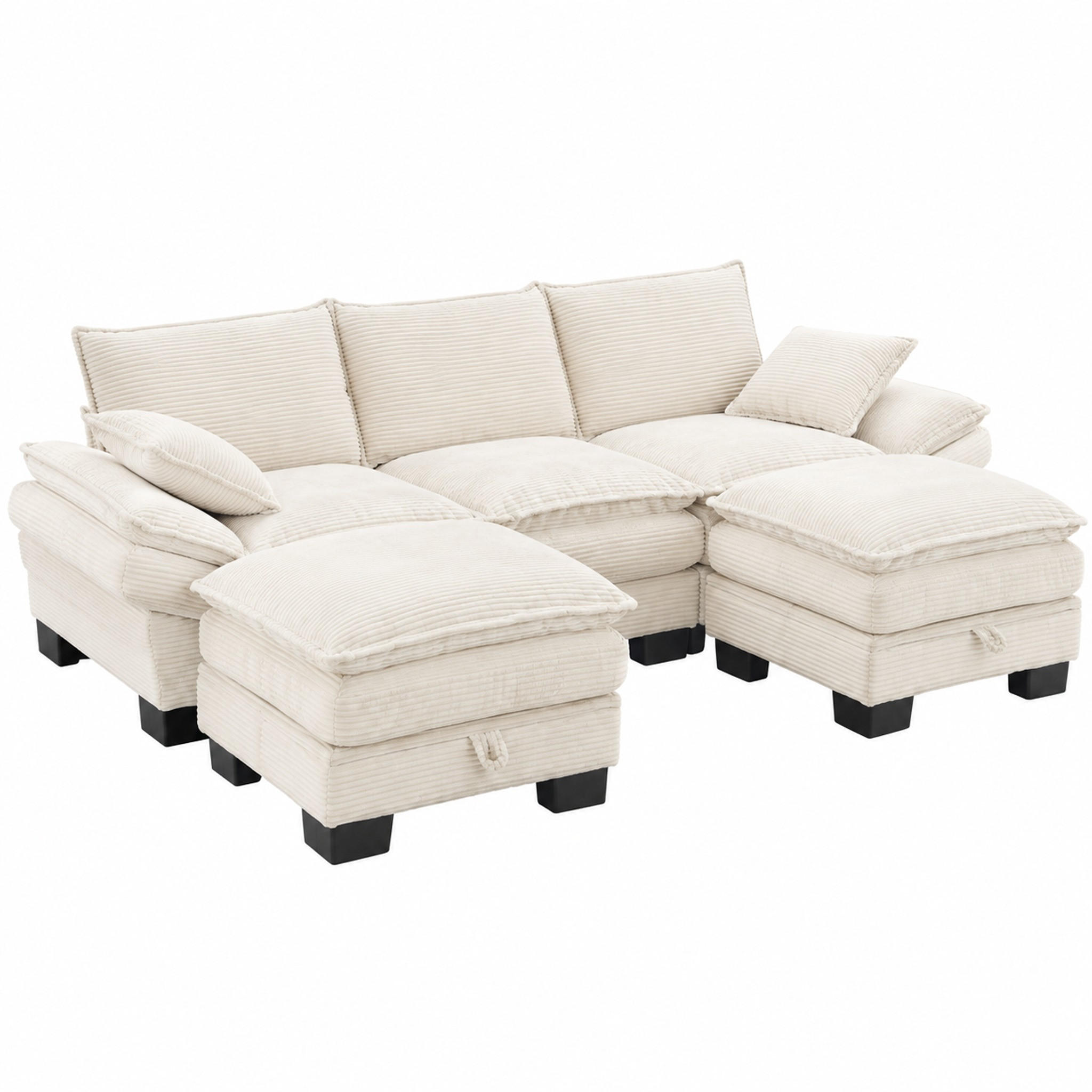 Meubliv Sofa Beige 132x84x260.1 cm