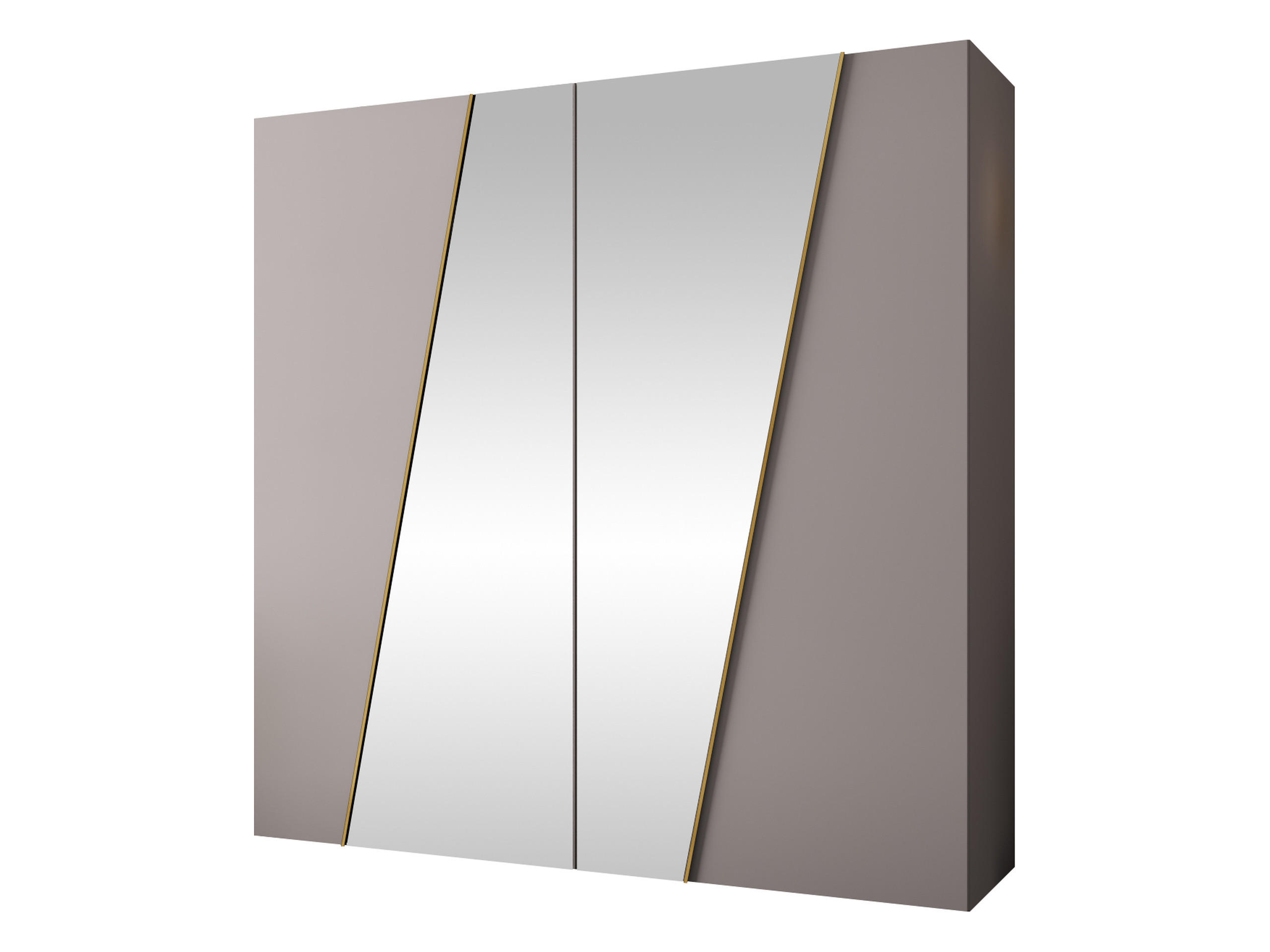 DREHTÜRENSCHRANK Zen 2L 200 cm - Kaschmir/Goldfarben, Holzwerkstoff/Kunststoff (200/202/50cm) - MIRJAN24