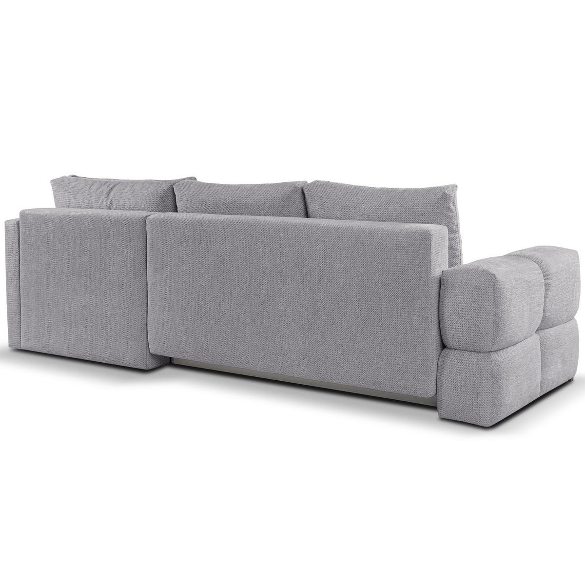 ECKSOFA Taremi mit Chenillebezug Grau, beidseitig - Schwarz/Grau, Textil (267/185cm) - Selsey