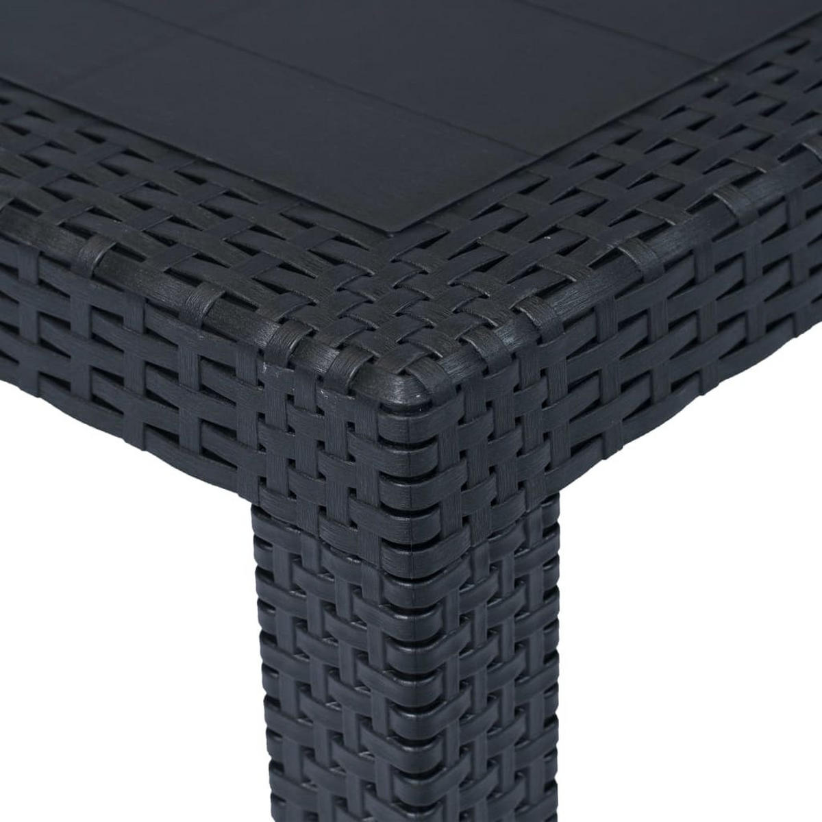 GARTENTISCH Anthrazit 220/90/72 Cm Kunststoff Rattan-Optik - Anthrazit, Kunststoff (220/90/72cm) - vidaXL