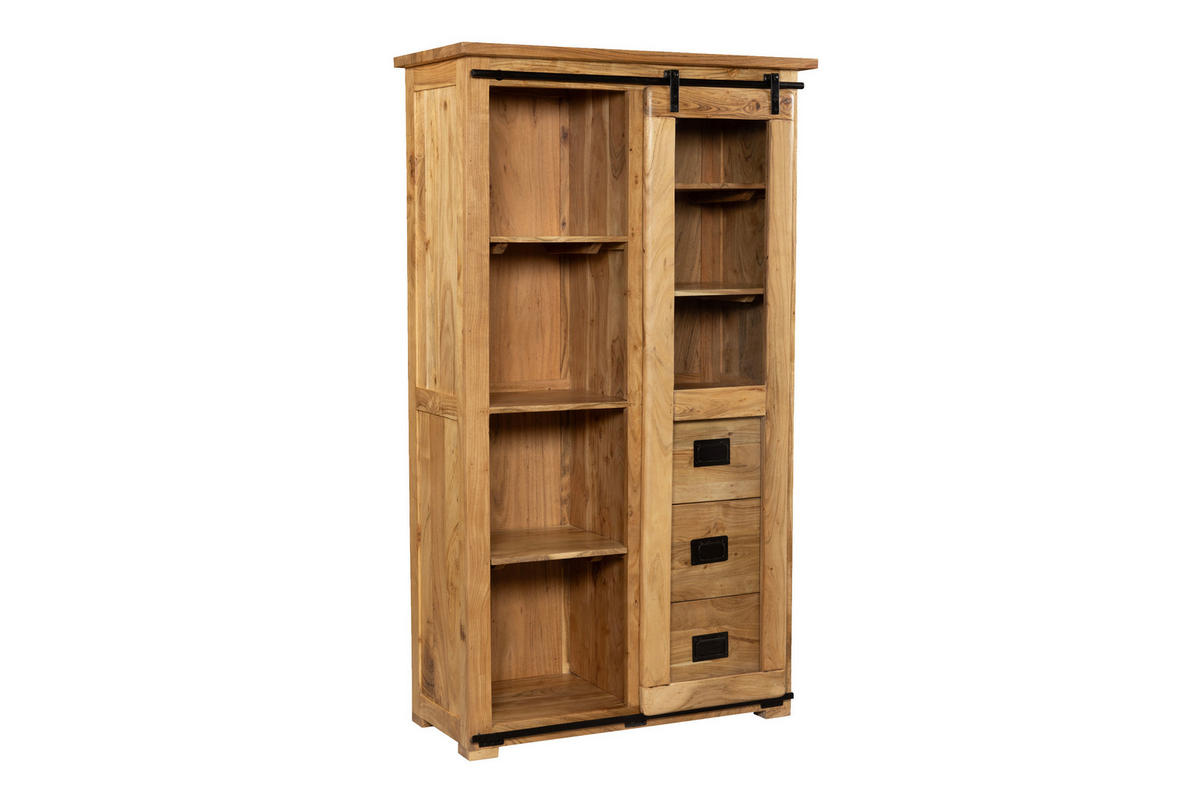 HIGHBOARD LIBRO - Beige/Naturfarben, Akazienholz/Holz (100/175/45cm) - SAM