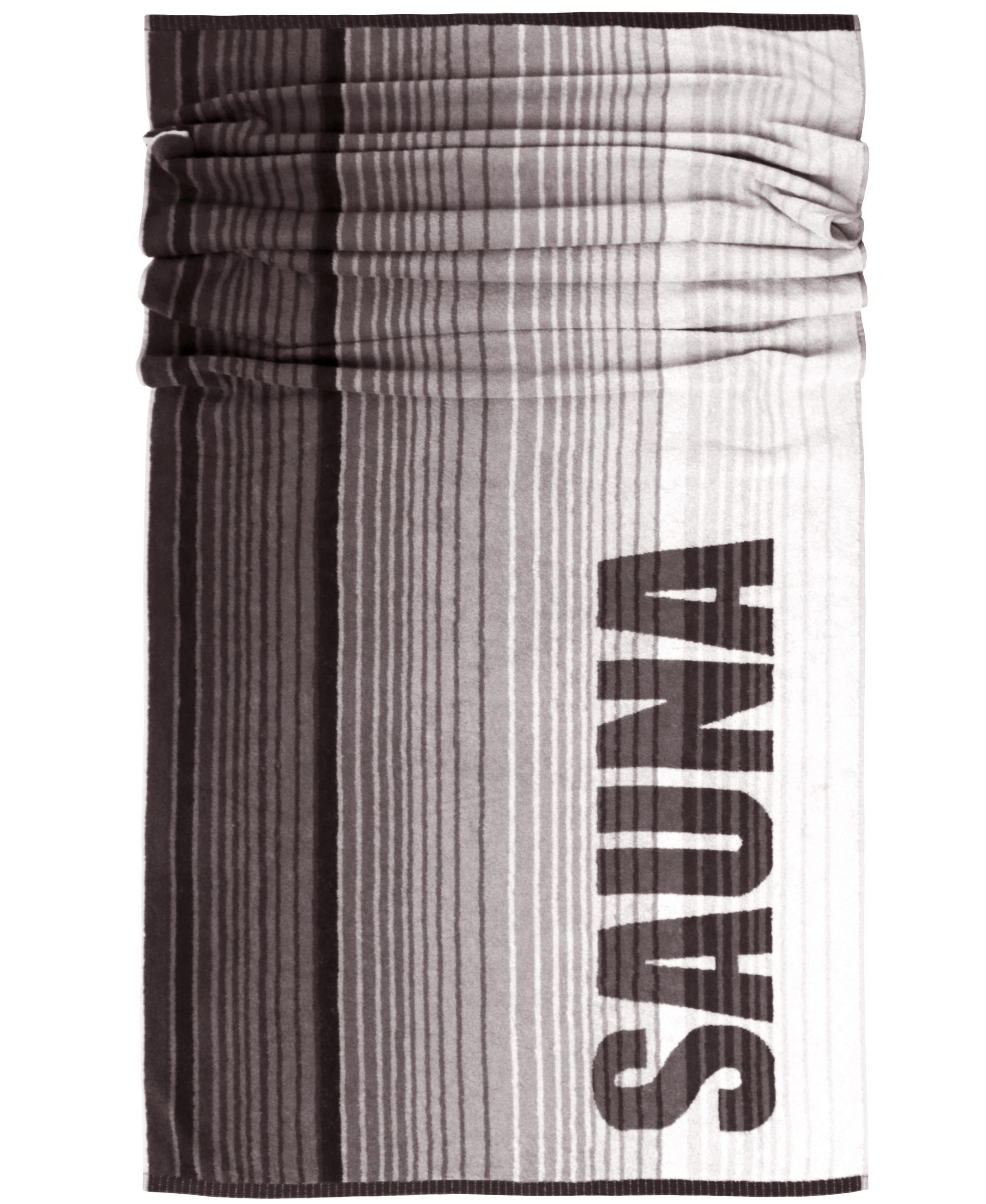 SAUNAHANDTUCH Oslo Grau – Schwarz 85x200 cm - Dunkelgrau/Grau, Textil (85/200cm) - Lashuma