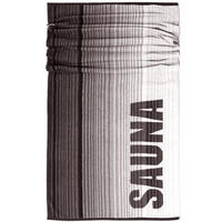 SAUNAHANDTUCH Oslo Grau – Schwarz 85x200 cm - Dunkelgrau/Grau, Textil (85/200cm) - Lashuma