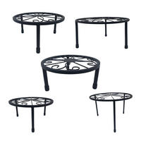 5DÍLNÁ sada stojanů na květiny - černá, kov (30/20/30cm) - Relaxdays