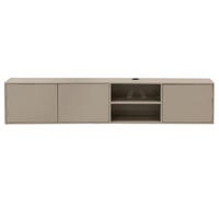 SCHWEBENDES TV-Möbel mit 3-Türen aus Mangoholz 200cm, taupe - Taupe, Holz (200/40/30cm) - Giga Meubel