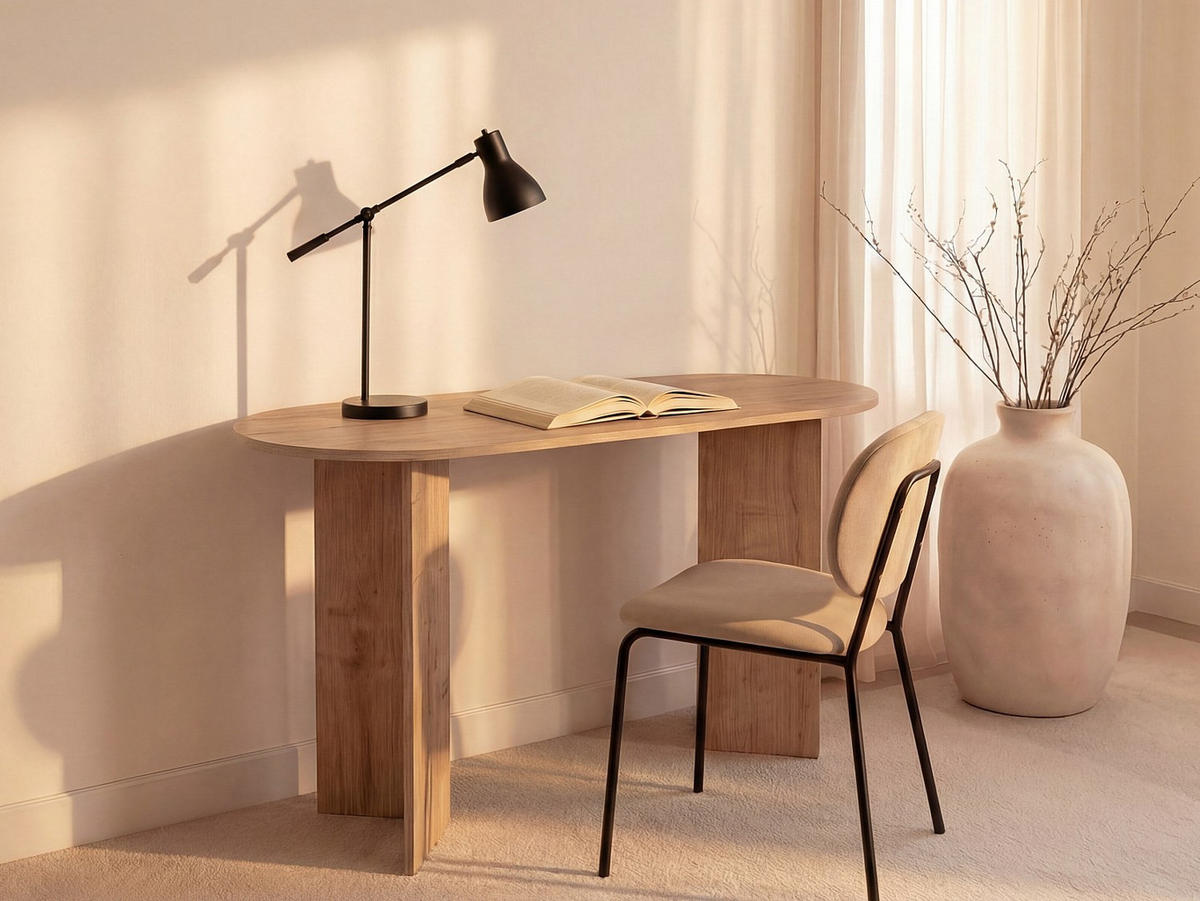 KONSOLENSCHREIBTISCH - Holzfarben hell - TOPANIA - Naturfarben, Holz (59.6/140/74cm) - Vente-Unique