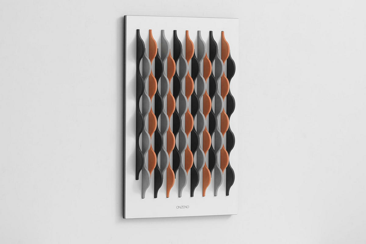 HOLZBILD Schwarz-Weiß 45/65 cm - Schwarz/Orange, Holz (5.46/65cm) - KUNSTLOFT