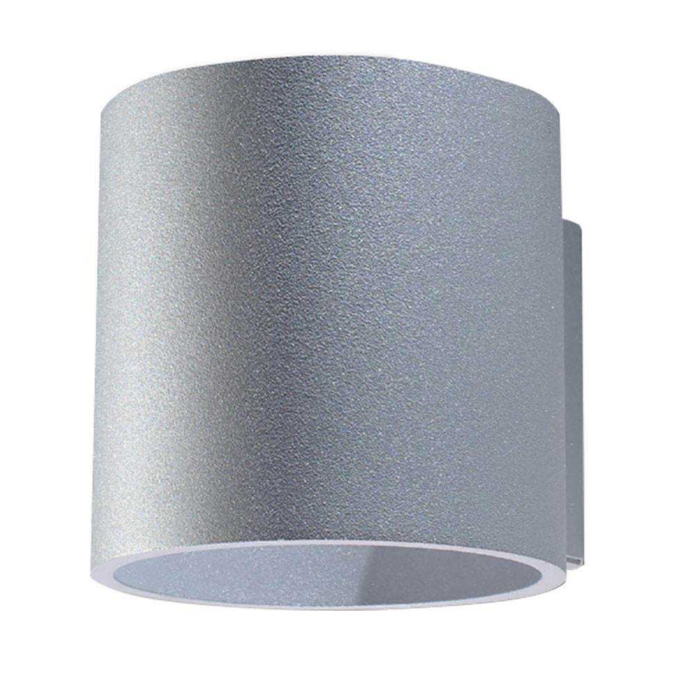 WANDLEUCHTE Aluminium Grau rund - Grau, Metall (12/12/10cm)