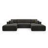 WOHNLANDSCHAFT Catea Dunkelgrau 364/145/85 cm mit Schlaffunktion - Dunkelgrau/Schwarz, Kunststoff/Textil (364/84/145cm) - AX Living