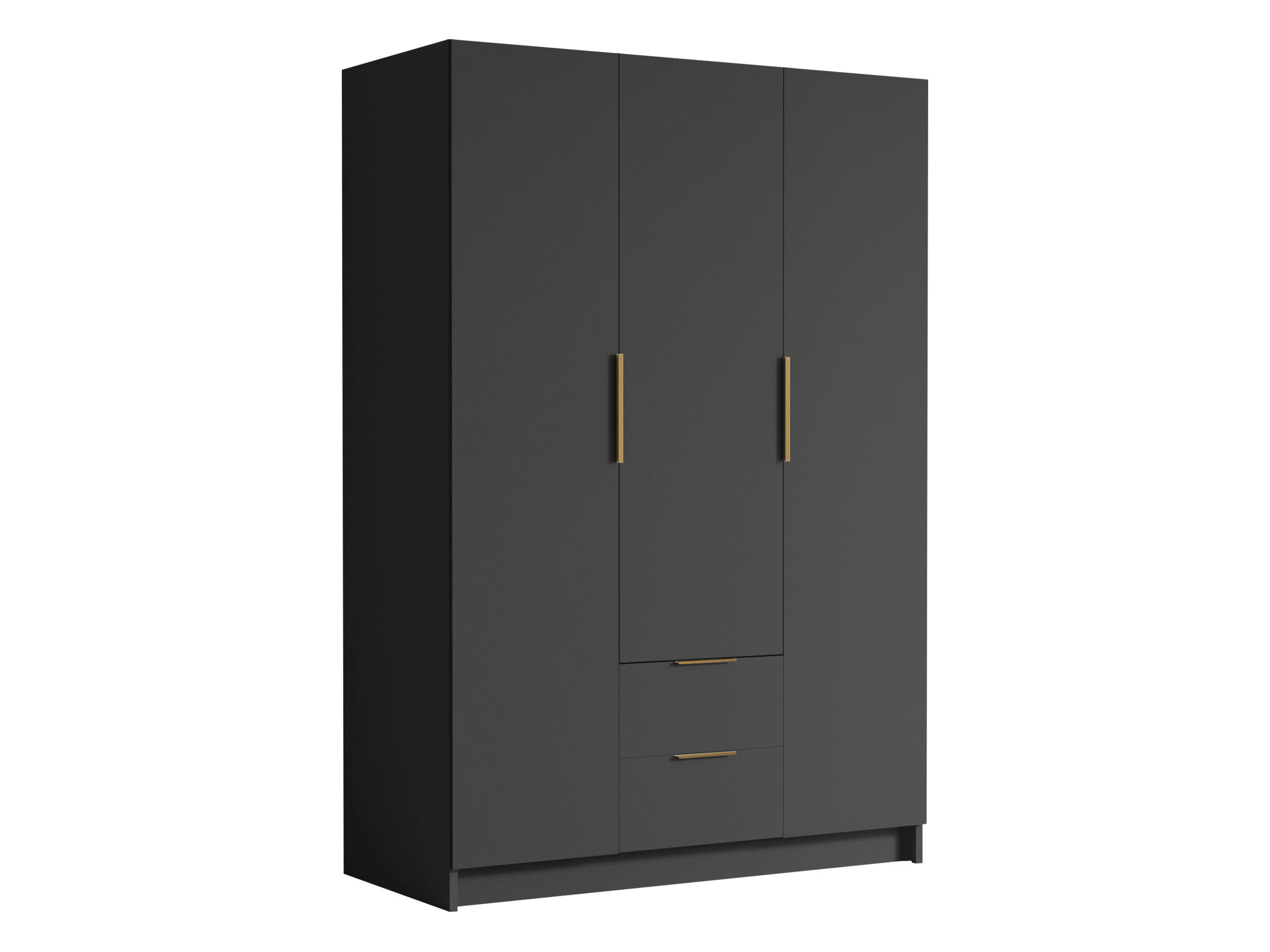 Mirjan24 Kleiderschrank Schwarz, Gold 150x216x60 cm