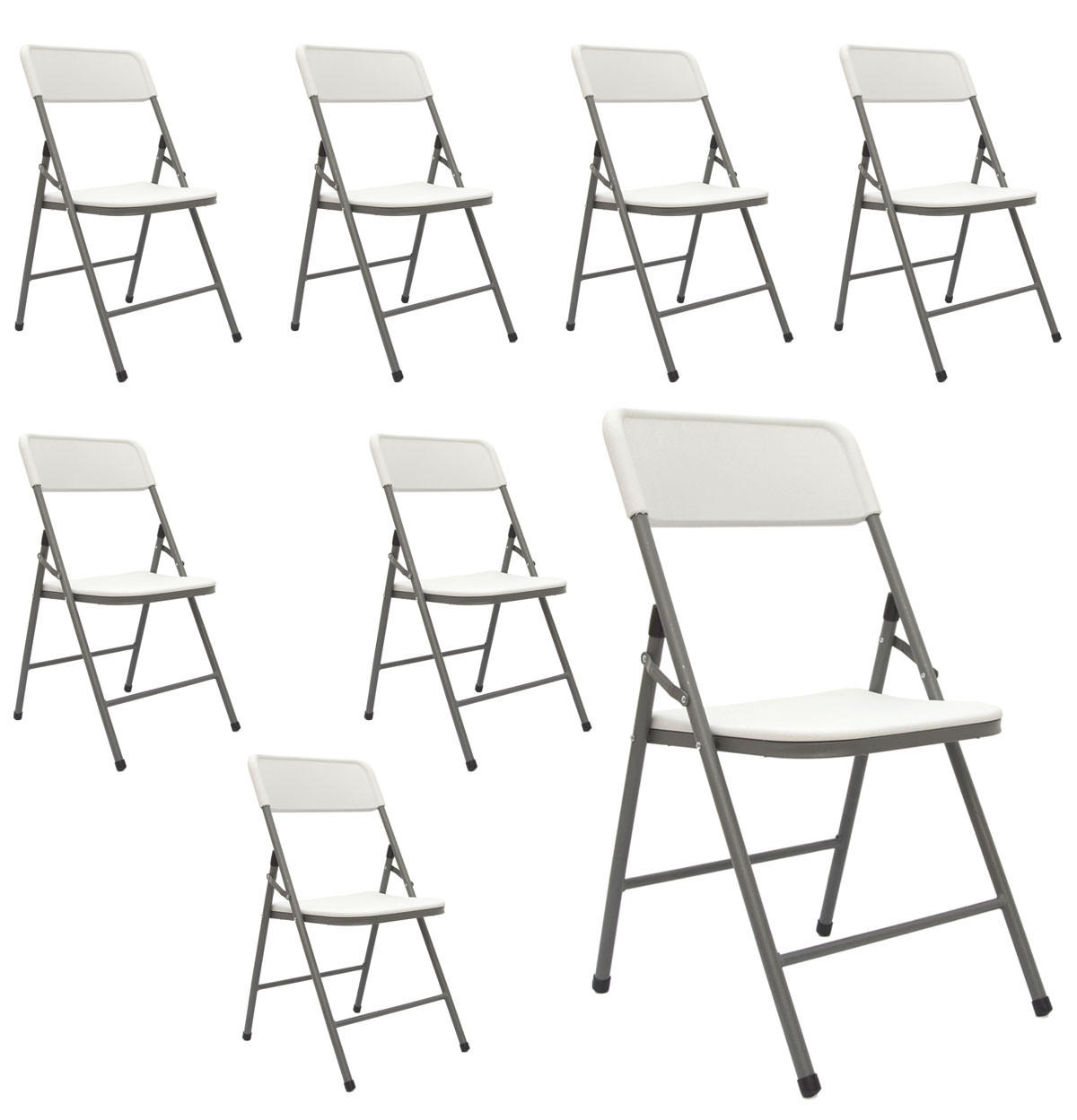 KLAPPSTÜHLE 8er Set bis 150kg 50x46x83,5 cm - Weiß, Kunststoff (50/83.5/46cm) - Amanka