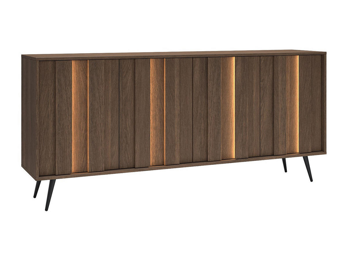 SIDEBOARD - 183.3 cm x 40 cm - holz - naturfarben dunkel Kalsiya - Naturfarben, Holz (183.3/82.6/40cm) - Vente-Unique
