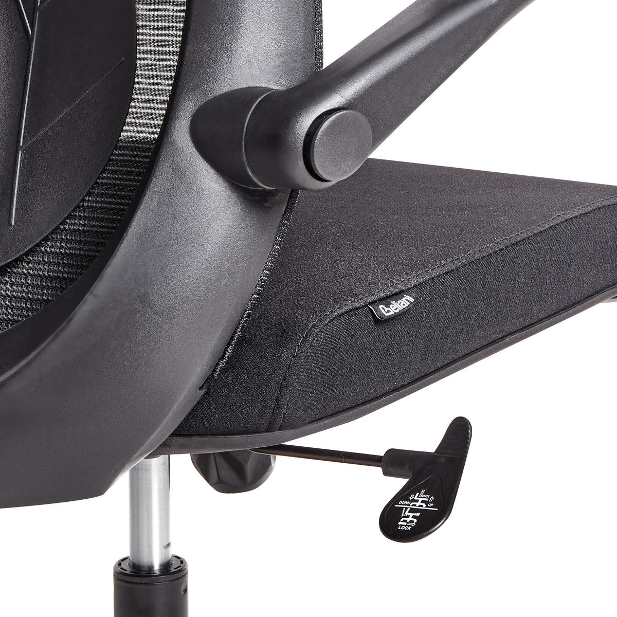 BÜROSTUHL Schwarz Overlord - Schwarz, Textil (49/100/63cm) - Beliani