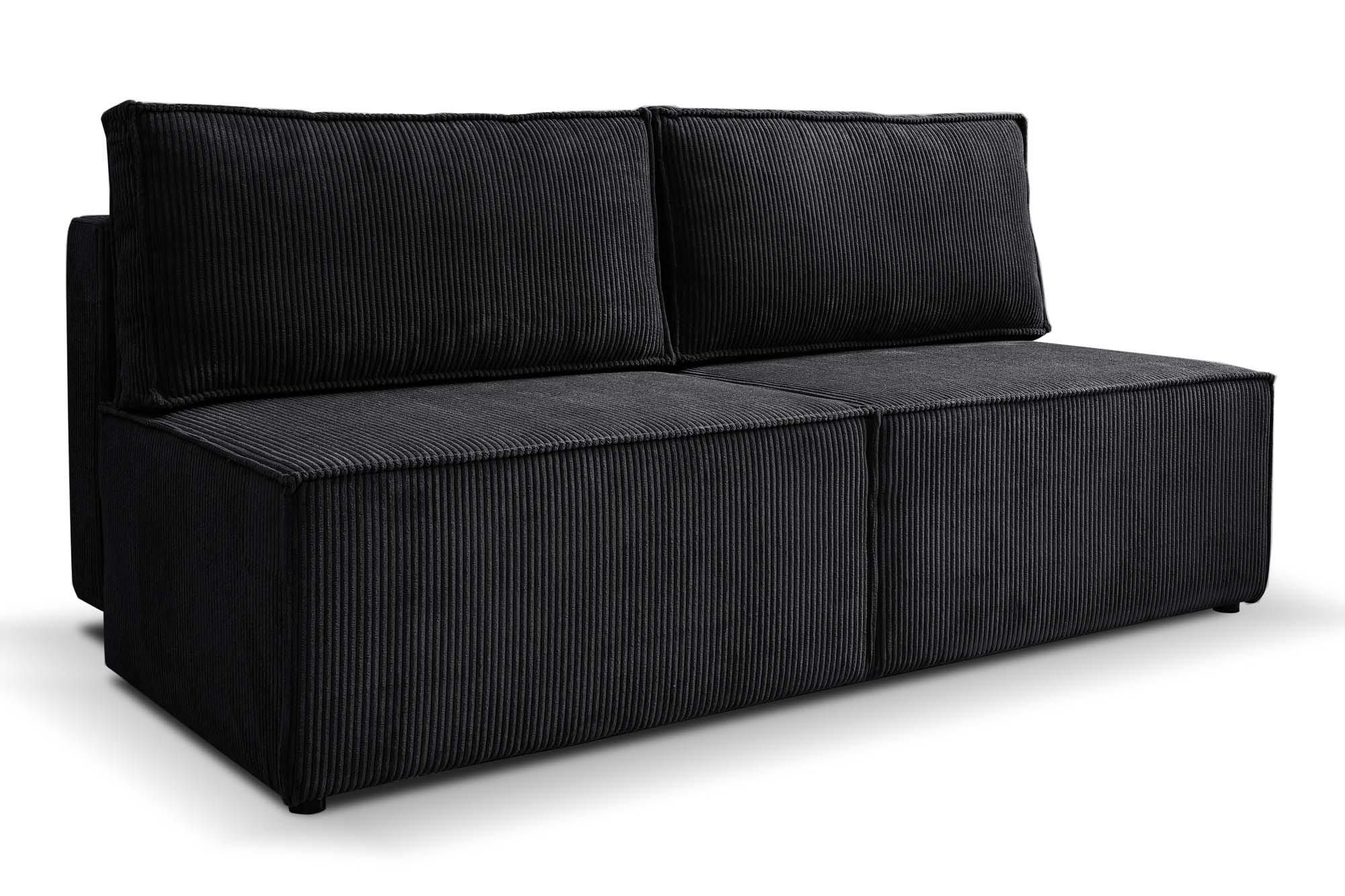 SCHLAFSOFA Mit Bettzeugfach COMPI Schwarz - Schwarz, Holz/Textil (192/92/98cm) - Kaiser Möbel
