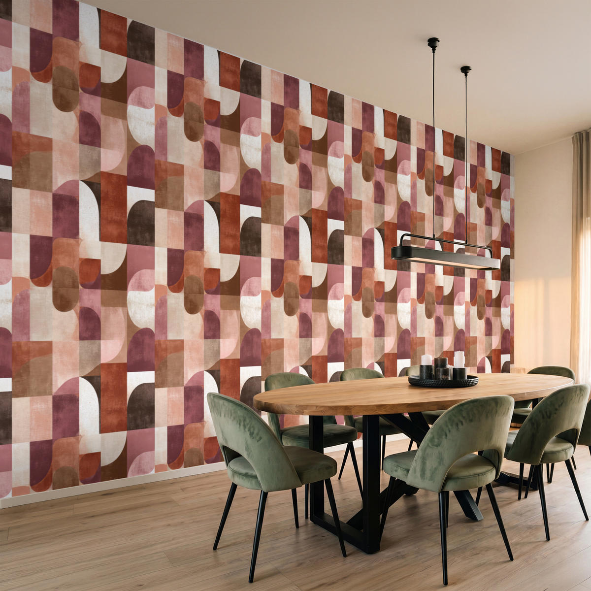 TAPETE - Geometrie - Modern - Retro - 500x200 cm - Multicolor, Papier (500/200cm) - OnlyWow