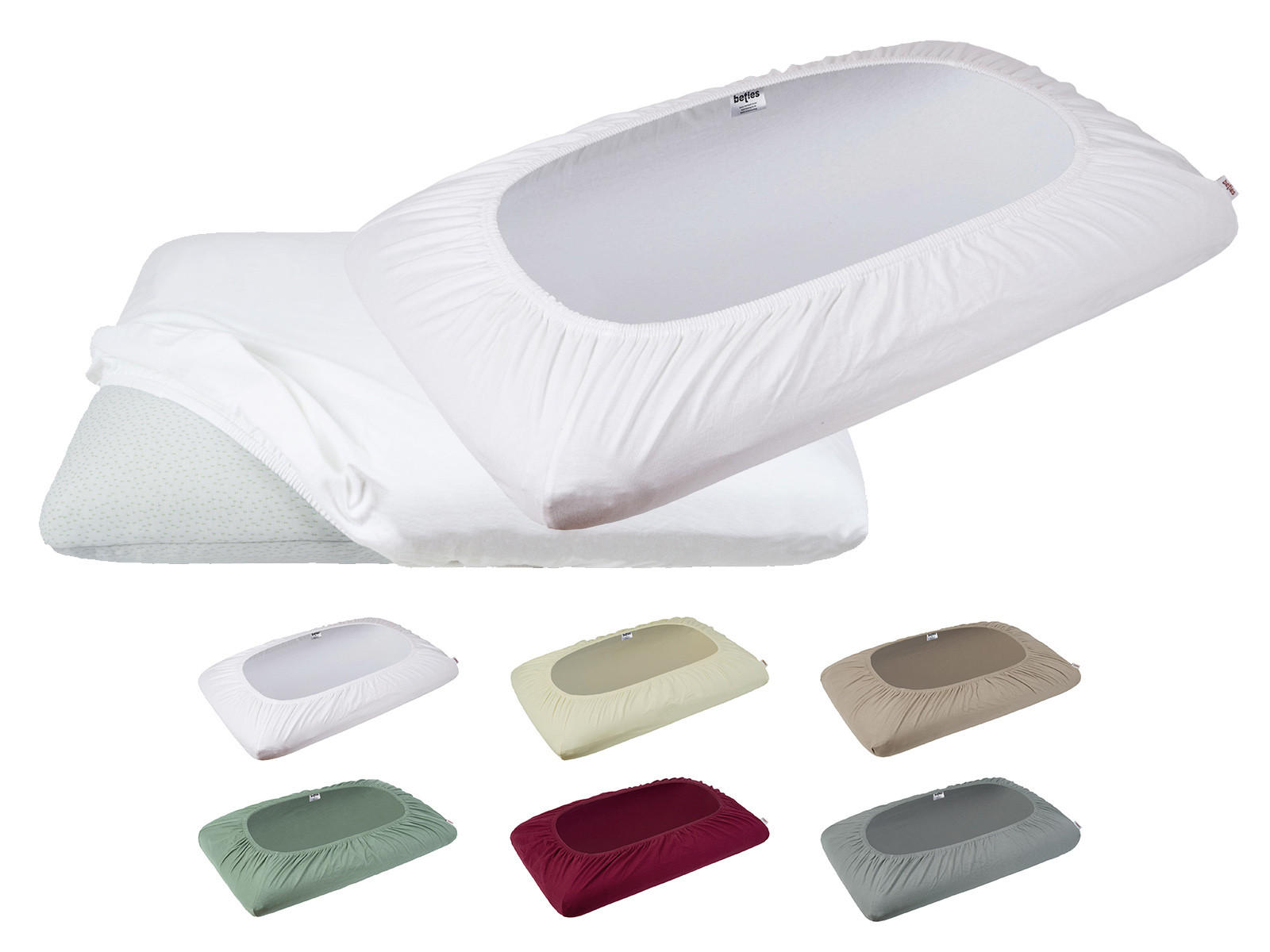 NACKENKISSEN-SPANNBEZUG BasicSoft Baumwoll-Jersey mit Elasthan pur-weiß 40/70 cm - Weiß, Textil (40/70cm) - beties Heimtextil
