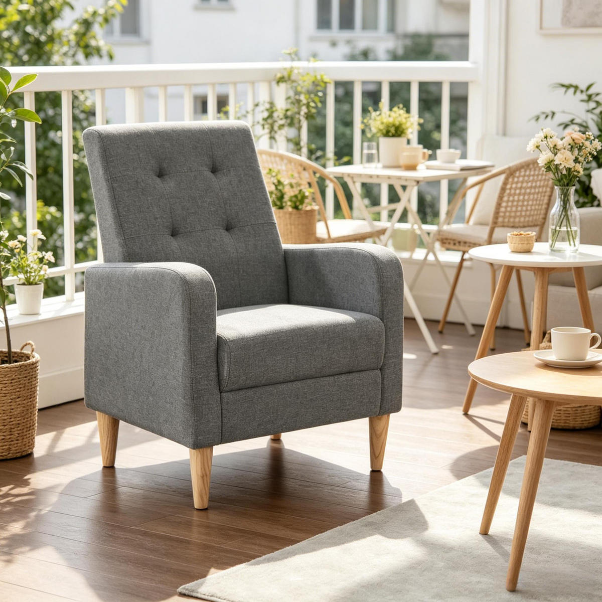SESSEL 1-Sitzer mit hoher Rückenlehne, DE-42157, Dunkelgrau - Dunkelgrau, Holzwerkstoff (61/90.5/54cm) - ComfortXL