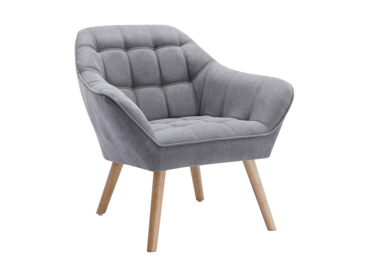 SESSEL - Stoff - Grau - CASERTA - Grau, Textil (73/77/82cm) - Vente-Unique