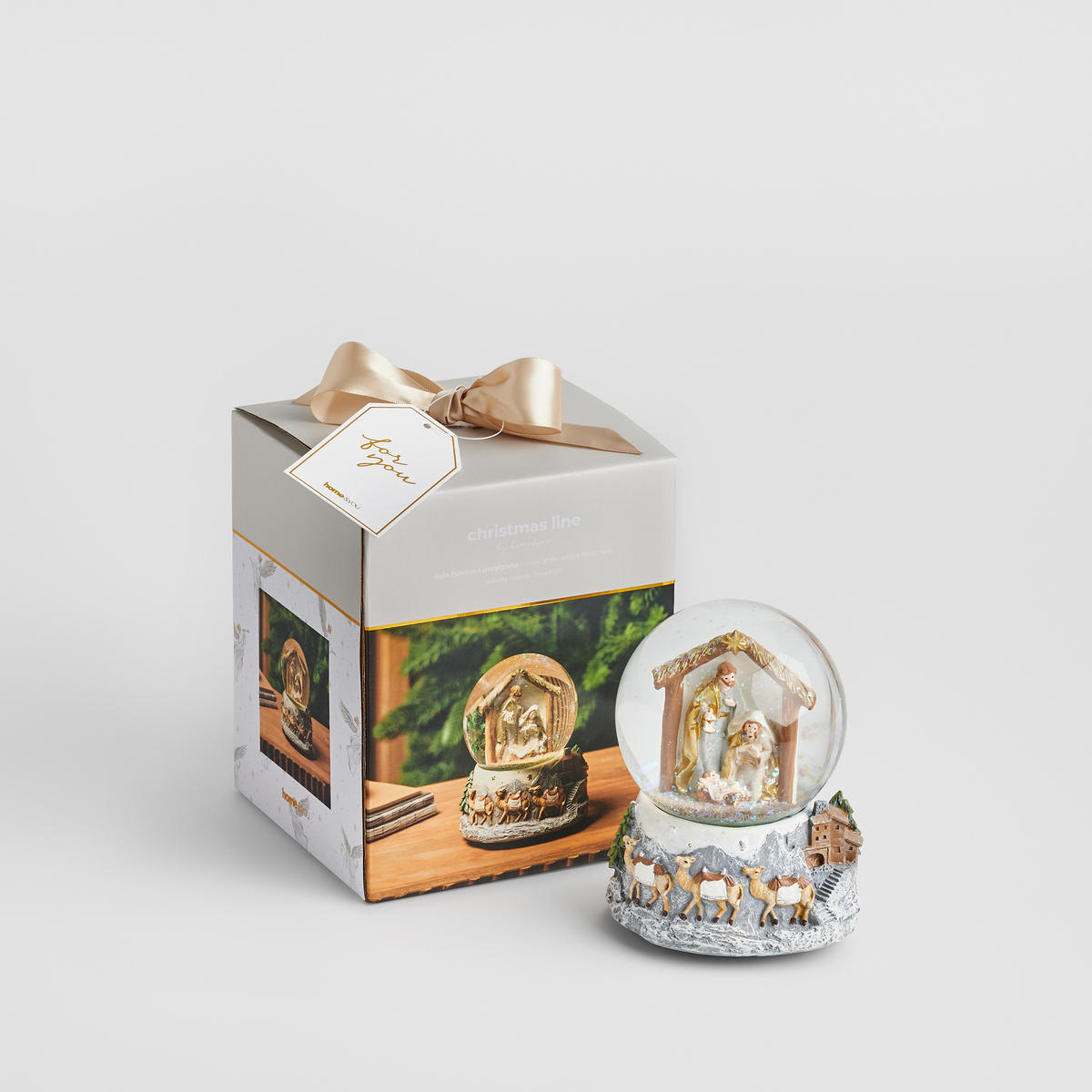 SCHNEEBALL Mit Spieluhr Weihnachten Noelio - Beige, Glas (11/15/11.5cm) - home&you