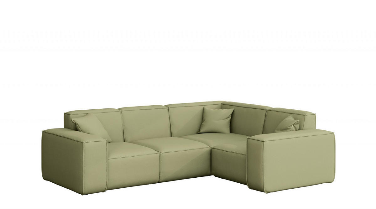 GARTENECKSOFA L-form MALIBU Stoff Odyssey Hellgrün Rechts - Hellgrün, Holz (246/73/181cm) - Kaiser Möbel