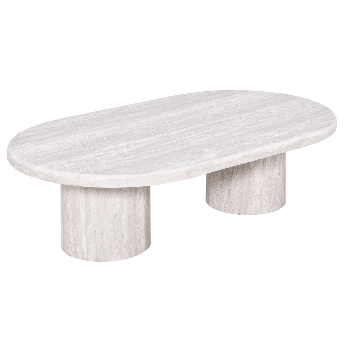 COUCHTISCH - Travertin Hellgrau Dekor - Hellgrau, Holzwerkstoff (70/120/35cm) - home24