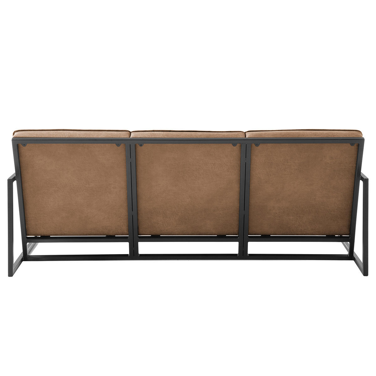 3-SITZER SOFA - Antiklederlook - Grau, Textil (185/74/82cm) - home24