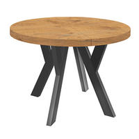 ESSTISCH Runder Ausziehbarer PERO 110/210, Eiche Lancelot / Schwarz - Hellbraun/Schwarz, Holz (210/110/77cm)