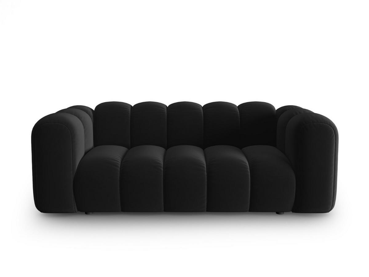 SOFA Lupine aus Samt schwarz 2 Sitzplätze - Schwarz, Textil (200/70/95cm) - Micadoni