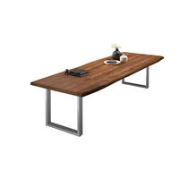 ESSTISCH VALIN - Silberfarben/Braun, Holz/Metall (120/280/79cm) - SAM