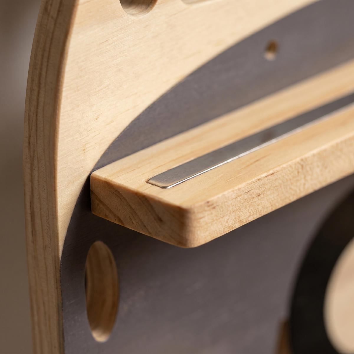 WANDREGAL Natur Grau Busform für Hörfiguren - Multicolor, Holz (54/27/15cm) - Relaxdays