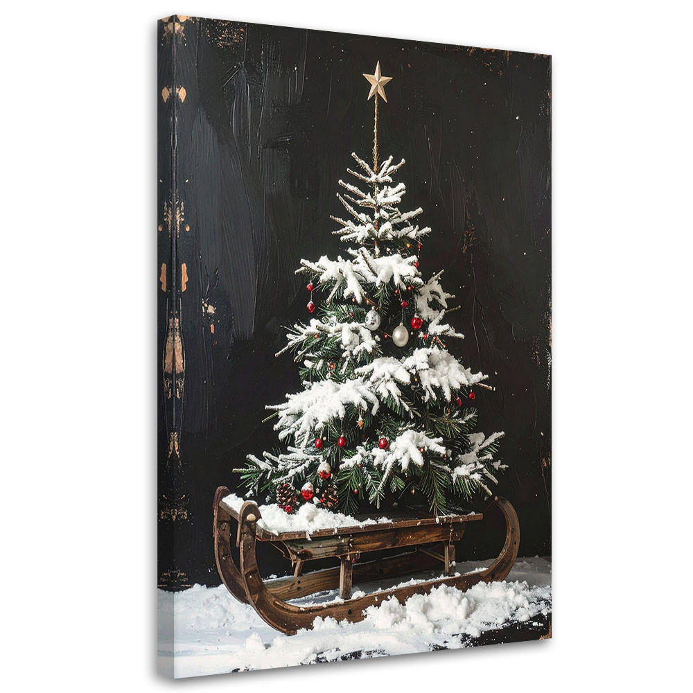 LEINWANDBILD Weihnachten 80x120cm - Schwarz, Textil (80/120cm) - Feeby