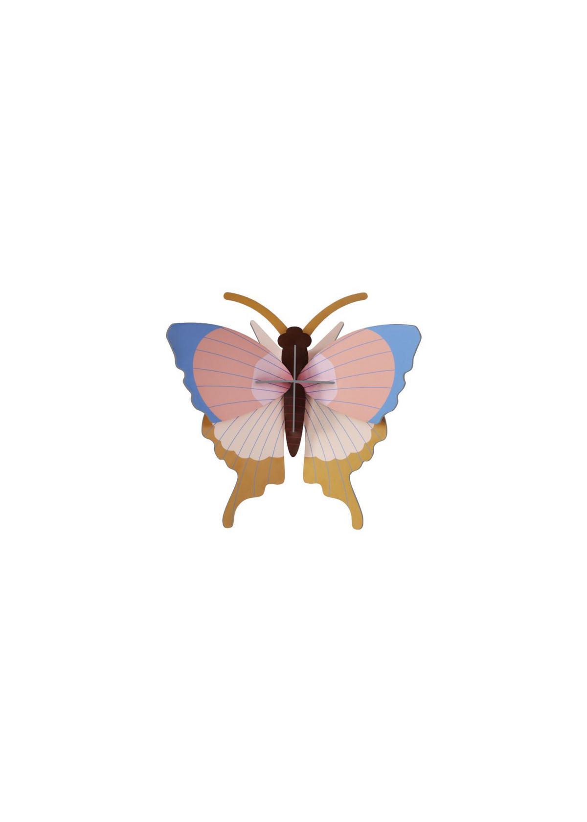 WANDDEKO Schmetterlings-Trio 5/16.5 cm - Multicolor, Wellpappe (5/16.5/17cm) - KUNSTLOFT