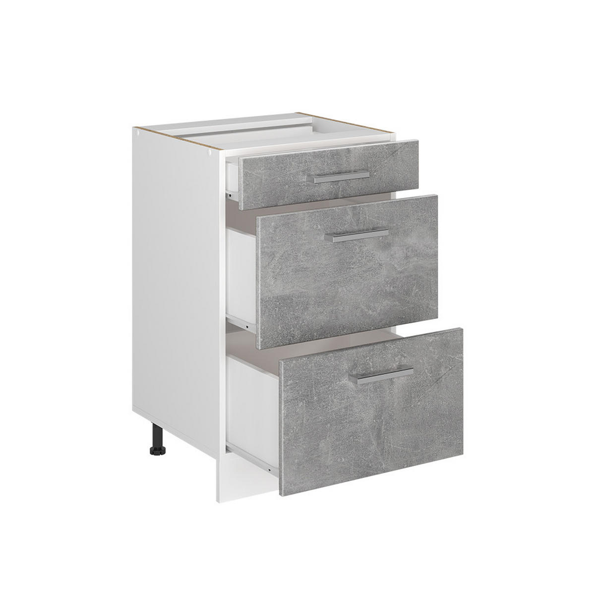 DULAP DE BAZĂ DE BUCĂTĂRIE R-Line, beton/Alb, 50 cm fără blat de lucru - alb/gri, compozit lemnos (50/81.6/46cm) - Vicco