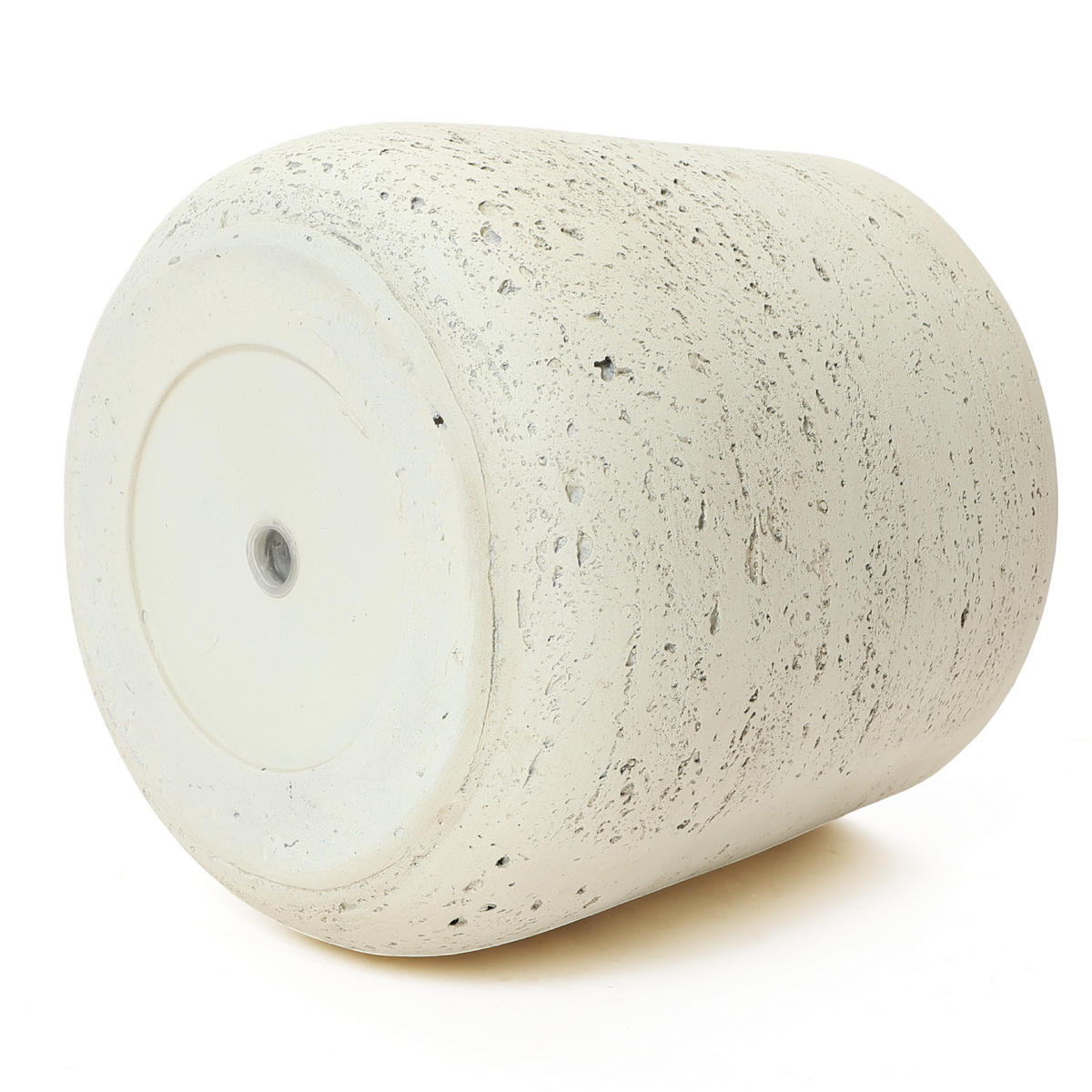BLUMENTOPF groß & rund mit Ablaufloch, Ø 26 × H 24 cm, Creme - Weiß, Naturmaterialien (24cm) - Hometopia