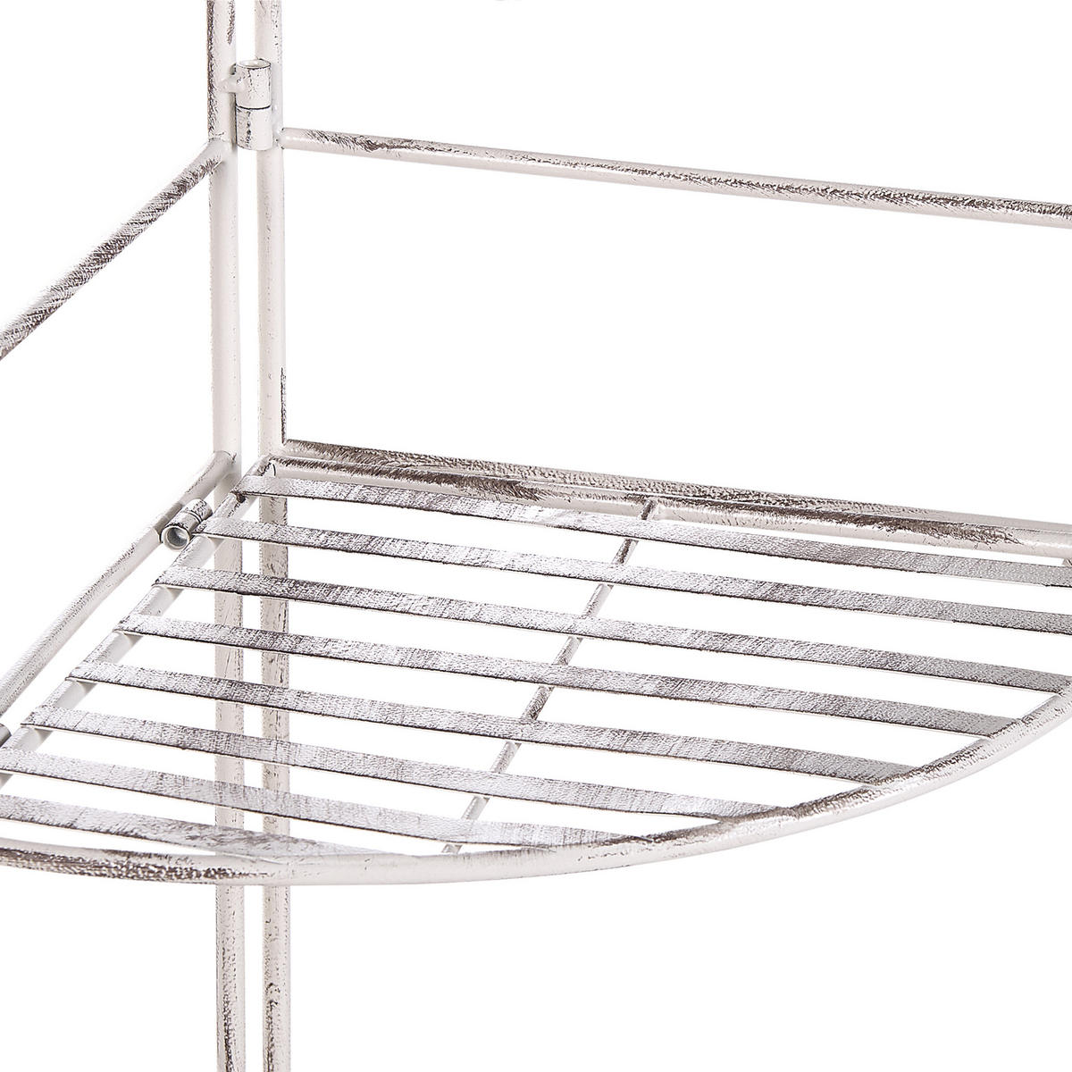 ECKREGAL weiß Metall 4 Ablageflächen klappbar Biella - Weiß, Metall (35/158/35cm) - Beliani