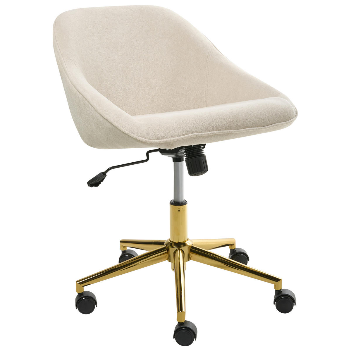 SCHREIBTISCHSTUHL Samtstoff Hellbeige Bardsdale - Beige, Textil (54/77/54cm) - Beliani
