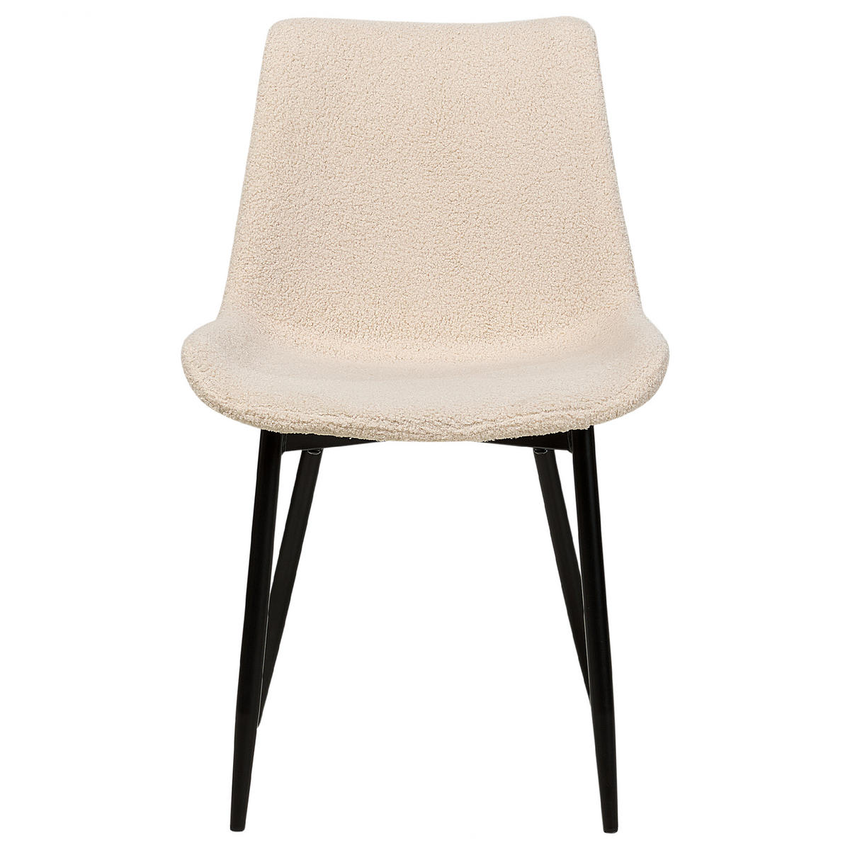 ESSZIMMERSTUHL 2er-Set Polyester Beige Avilla - Beige, Textil/Metall (51/82/59cm) - Beliani