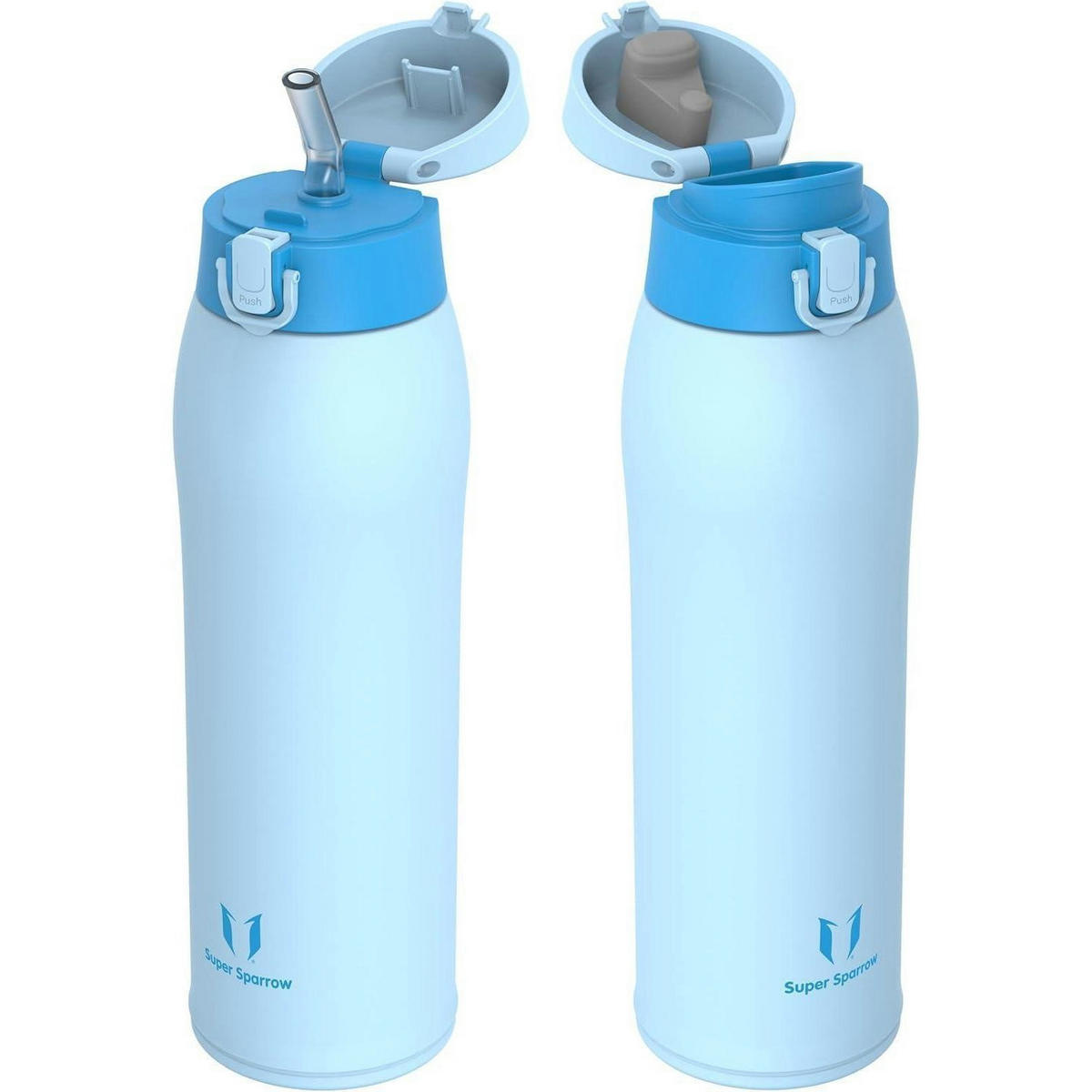 TRINKFLASCHE Edelstahl 950 ml Hellblau - Hellblau, Metall (8.4/8.4cm)