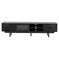 TV-SCHRANK 200/40/50.5 cm Schwarz mit 2 Schubladen und 2 Türen - Schwarz, Holzwerkstoff (200/50.5/40cm) - Oxeza