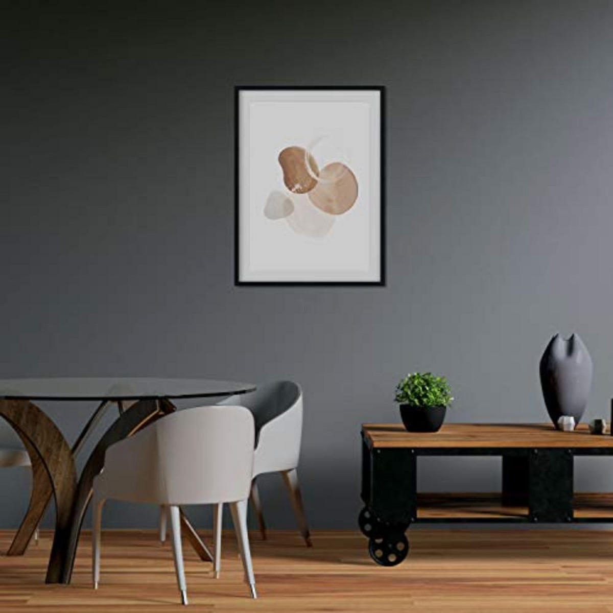 POSTER Set mit 4 Blätter und abstrakten Formen mit braunen Tönen A4 Rahmenlos - Klar, Papier (29.7/3cm) - Nacnic