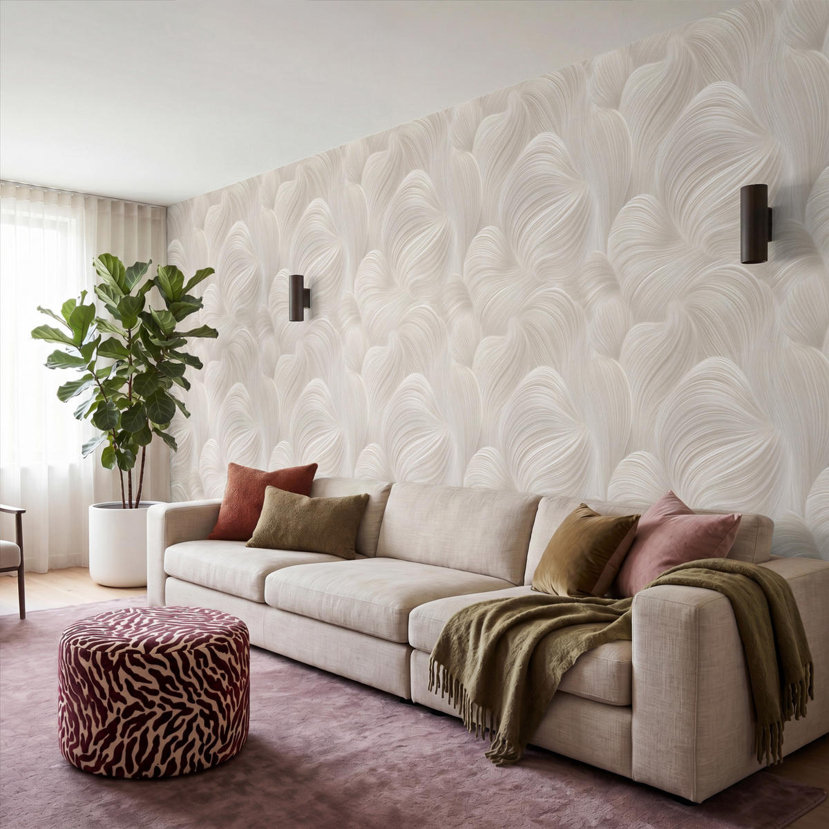 TAPETE - Lines - Ventilator - Beige - 500x220 cm - Creme, Papier (500/220cm) - OnlyWow