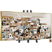 GEMÄLDE Häuschen im Sonnenlicht Schattenfugenrahmen Gold 120x60 cm - Goldfarben, Holz (120/60cm) - YS-art gallery