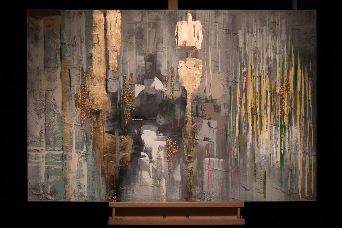 ÖLGEMÄLDE 120/80 cm - Gelb, Holz/Textil (120/80cm) - KUNSTLOFT